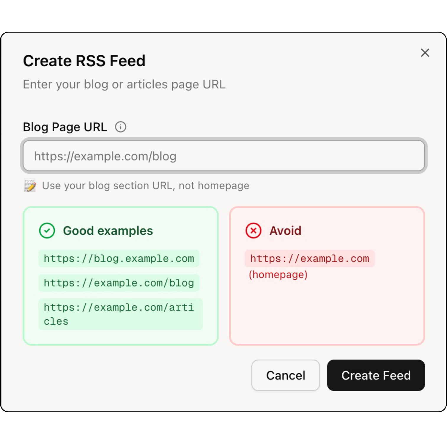 FeedLake RSS generator dashboard with feed management panel and RSS URL display showing automated content aggregation